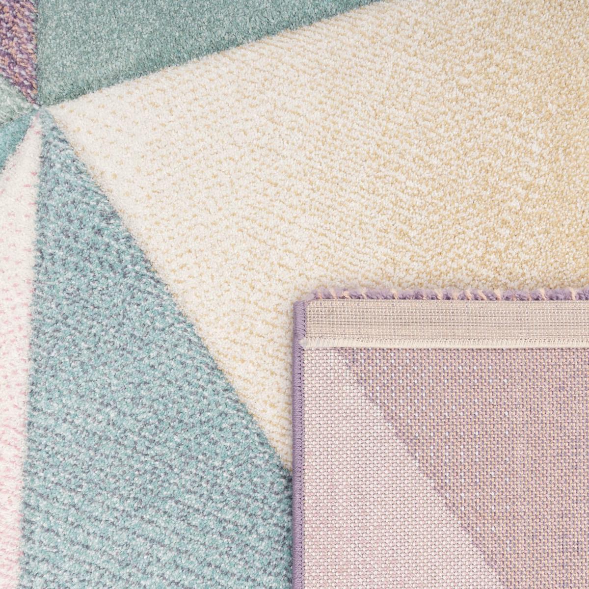 KURZFLORTEPPICH, geometrisch, Florhöhe 9 mm, Mehrfarbig, 60 x 100 cm - Multicolor, Textil (100/60cm) - KADIMA DESIGN