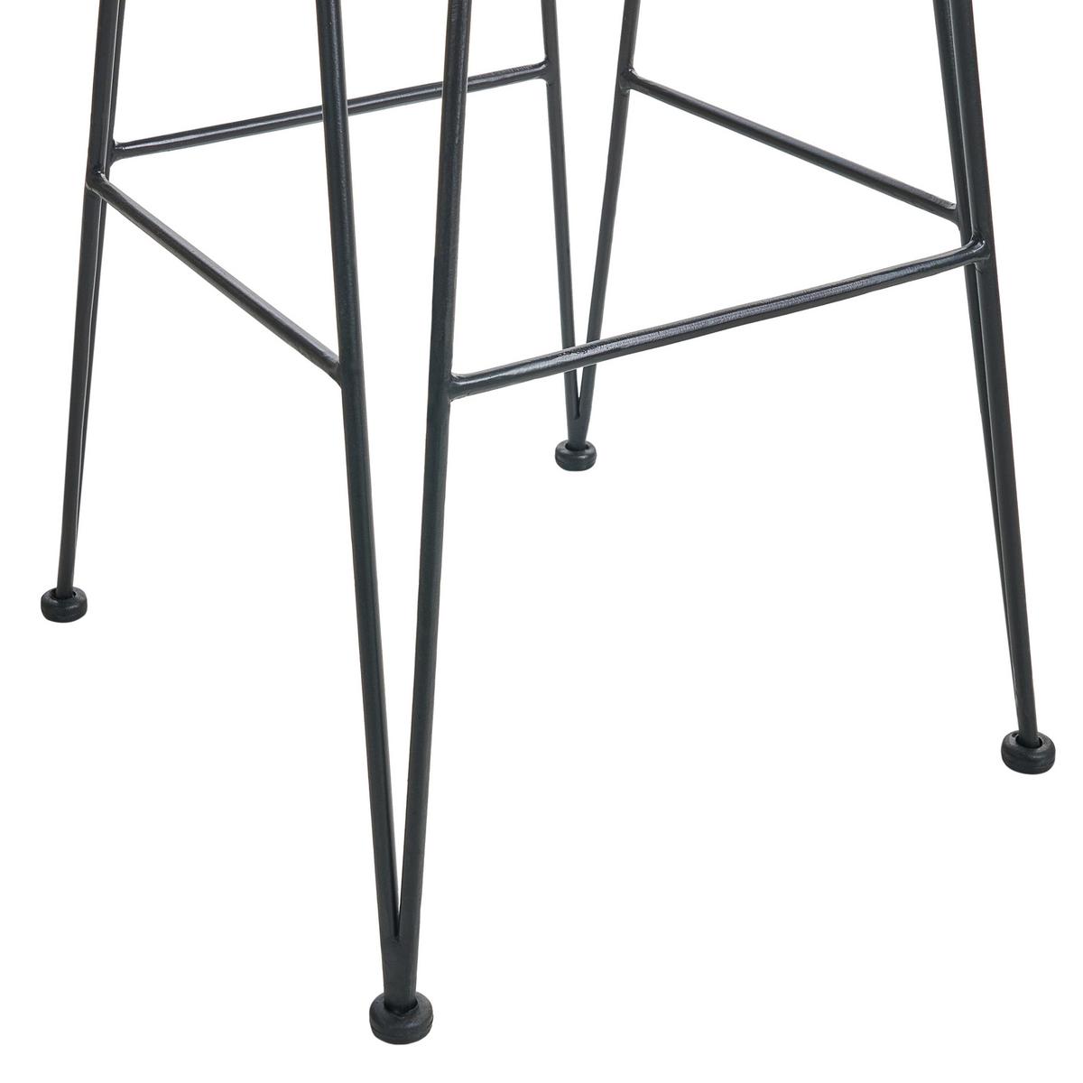 BARHOCKER 2er-Set Rattan Braun Cassita - Schwarz/Braun, Holz (43/100/50cm) - Beliani