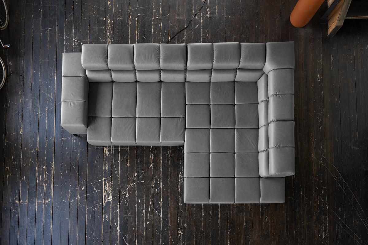 ECKSOFA NELSON Anthrazit Leder Relaxfunktion - Anthrazit/Schwarz, Leder/Metall (321/216cm) - KAWOLA
