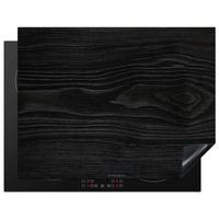 HERDABDECKPLATTE Schwarz - Holzoptik Induktionsmatte 77x59 cm - Schwarz, Kunststoff (77/59/0.2cm) - MuchoWow