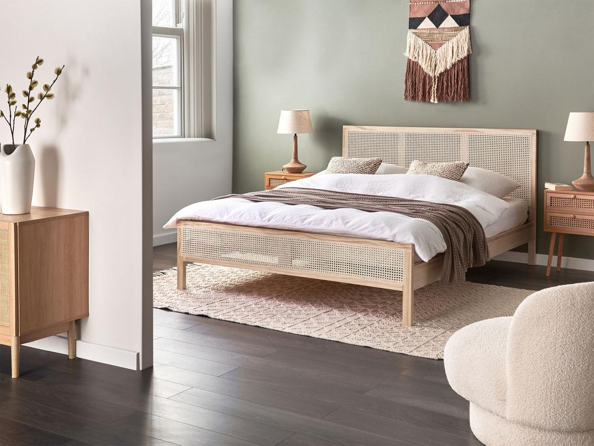 BETT mit Lattenrost 160/200 cm Kiefernholz Hellbraun Salernas - Hellbraun, Holz (160/200cm) - Beliani