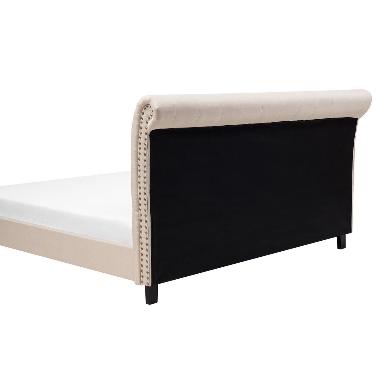 POLSTERBETT mit Lattenrost 180x200 cm Beige Reims - Beige, Textil (180/200cm) - Beliani