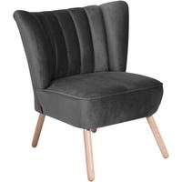 SESSEL Kadisha Bezug Samtvelours Buche natur / anthrazit - Anthrazit, Kunststoff (70/80/66cm) - 58aufmkessel