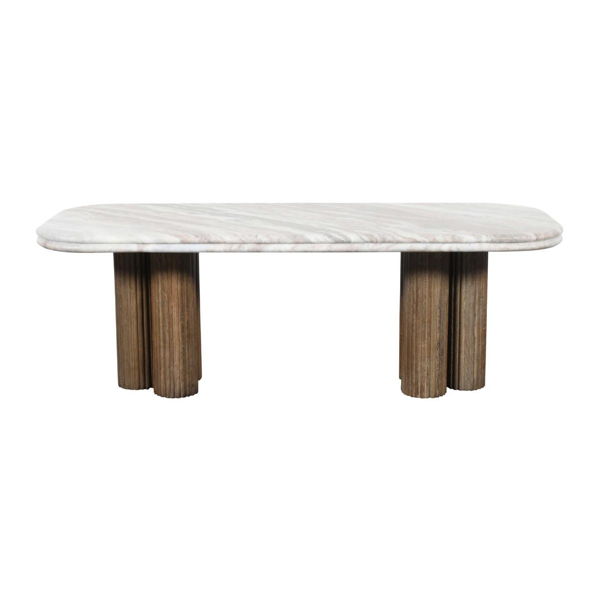 COUCHTISCH mit Marmorplatte 50/120/41,5 cm - Braun, Naturmaterialien (12.5/50/41.5cm) - Signature