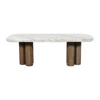 COUCHTISCH mit Marmorplatte 50/120/41,5 cm - Braun, Naturmaterialien (12.5/50/41.5cm) - Signature