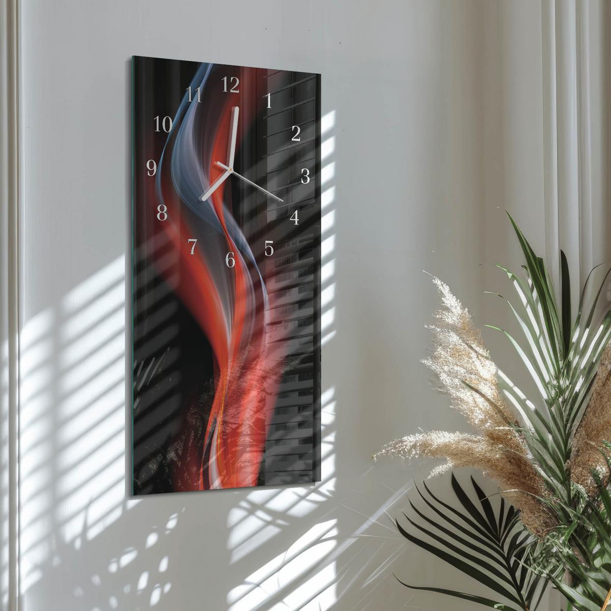 WANDUHR aus Glas 30x60 cm - Abstraktion - Multicolor, Glas (30/60/0.4cm) - TULUP