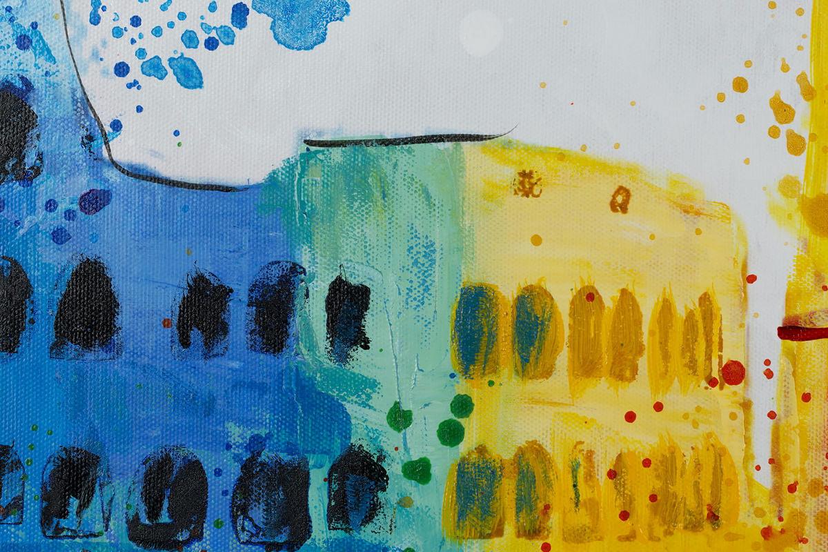 ACRYLBILD HANDGEMALT 120/60 cm - Multicolor/Weiß, Holz/Textil (120/60cm) - KUNSTLOFT