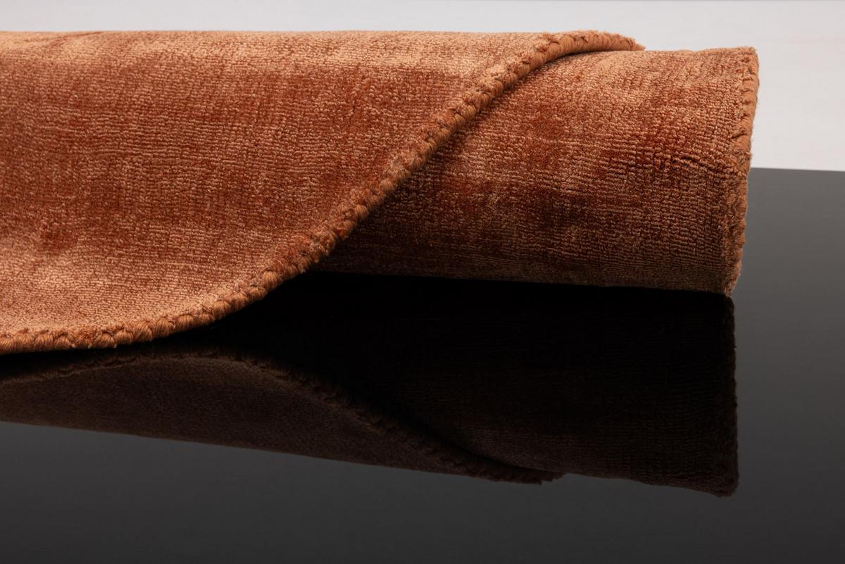 VISKOSETEPPICH Star 150x150 cm - Kupferfarben, Textil (150/150cm) - THEKO
