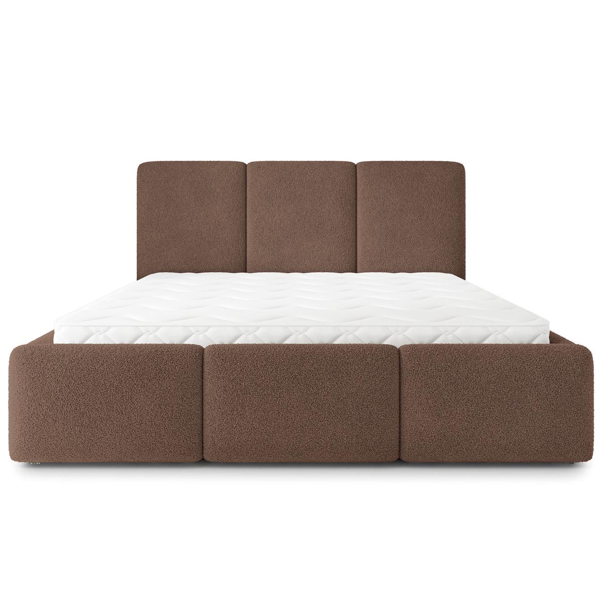 POLSTERBETT MORENA Q 180x200 cm mit Bettkästen - Braun - Braun, Holz (180/200cm) - MASSENO