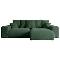 ECKSOFA Ottomane rechts ESKAR-L 266x176x72 Grün Cord - Schwarz/Grün, Holzwerkstoff/Kunststoff (176/266cm) - ALTDECOR
