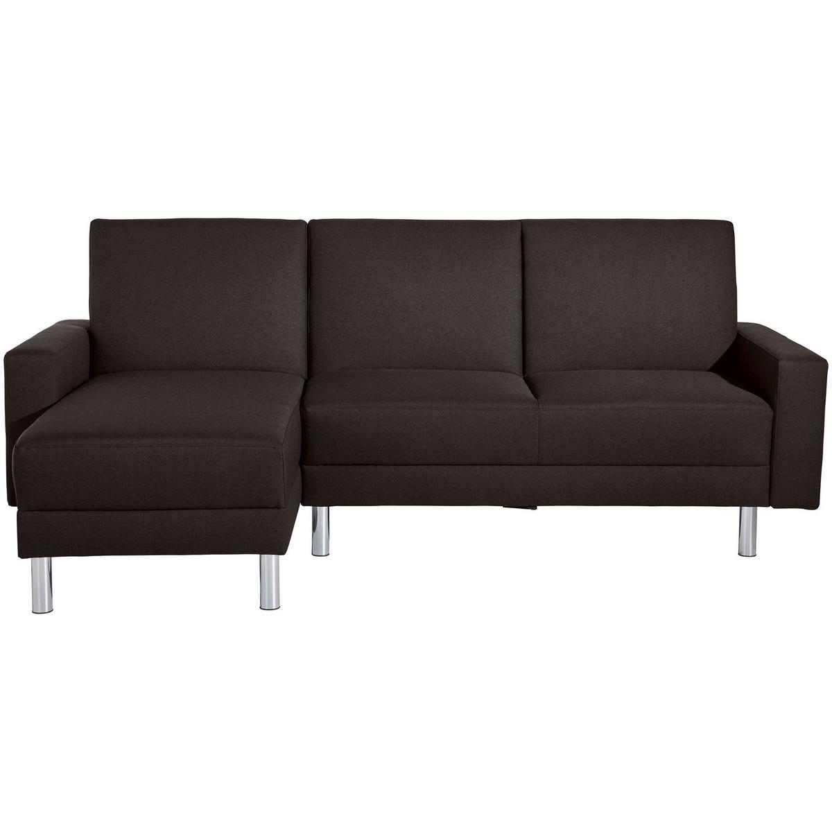 FUNKTIONSSOFA mit Hocker Katryna Flachgewebe schoko - Mokka, Kunststoff (144/92/230cm) - 58aufmkessel