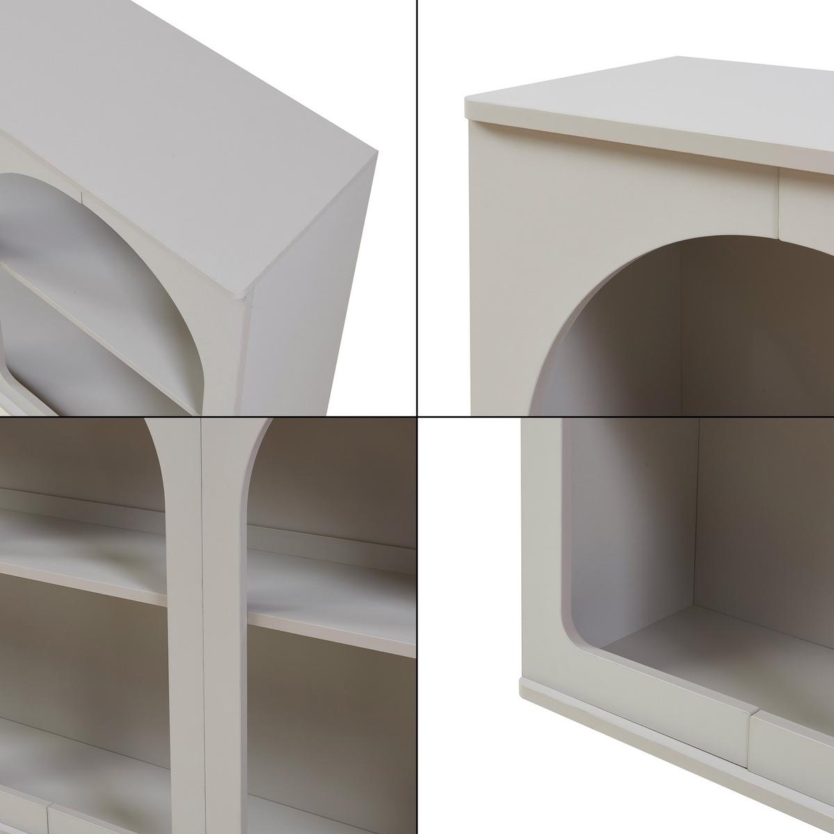 SIDEBOARD Trorhun - Grau, Holzwerkstoff (30/80/160cm) - [en.casa]