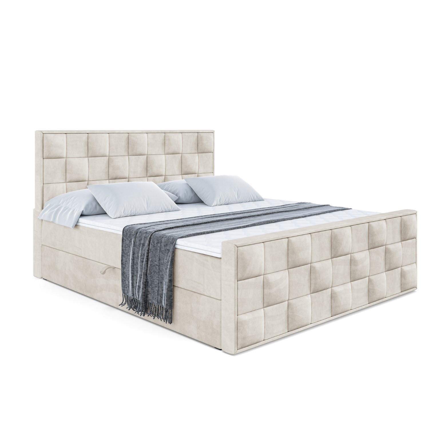 BOXBETT ZAFIRA - 140x200 - H4 - Ecru - Ecru, Holzwerkstoff (140/200cm) - ALTDECOR