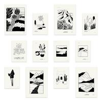 POSTER Set Mit 12 Modernmix 1 Landschaftsdrucke A3 Rahmenlos - Klar, Papier (29.7/5/42cm) - Nacnic