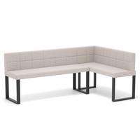 ECKBANK rechts SANA U Webstoff gesteppt, 142/196 cm Beige - Beige, Textil/Metall (142/196cm) - Idohome