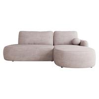 ECKSOFA Loridu O Premium, Seite: Rechts - Hellrosa/Schwarz, Holz/Kunststoff (174/274cm) - MIRJAN24