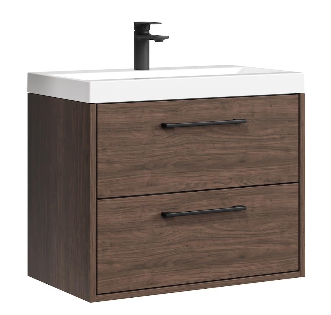 BADMÖBEL-SET Florence 2 Teile Walnuss Braun - 60 x 35 x 51 cm - Eichefarben, Holz (60/51/35cm) - Badplaats