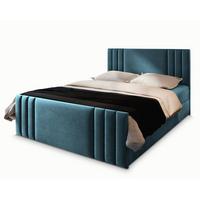 BOXBETT KANES 180x200 cm mit Matratze und Topper - Blau - Blau, Holz (180/200cm) - MASSENO