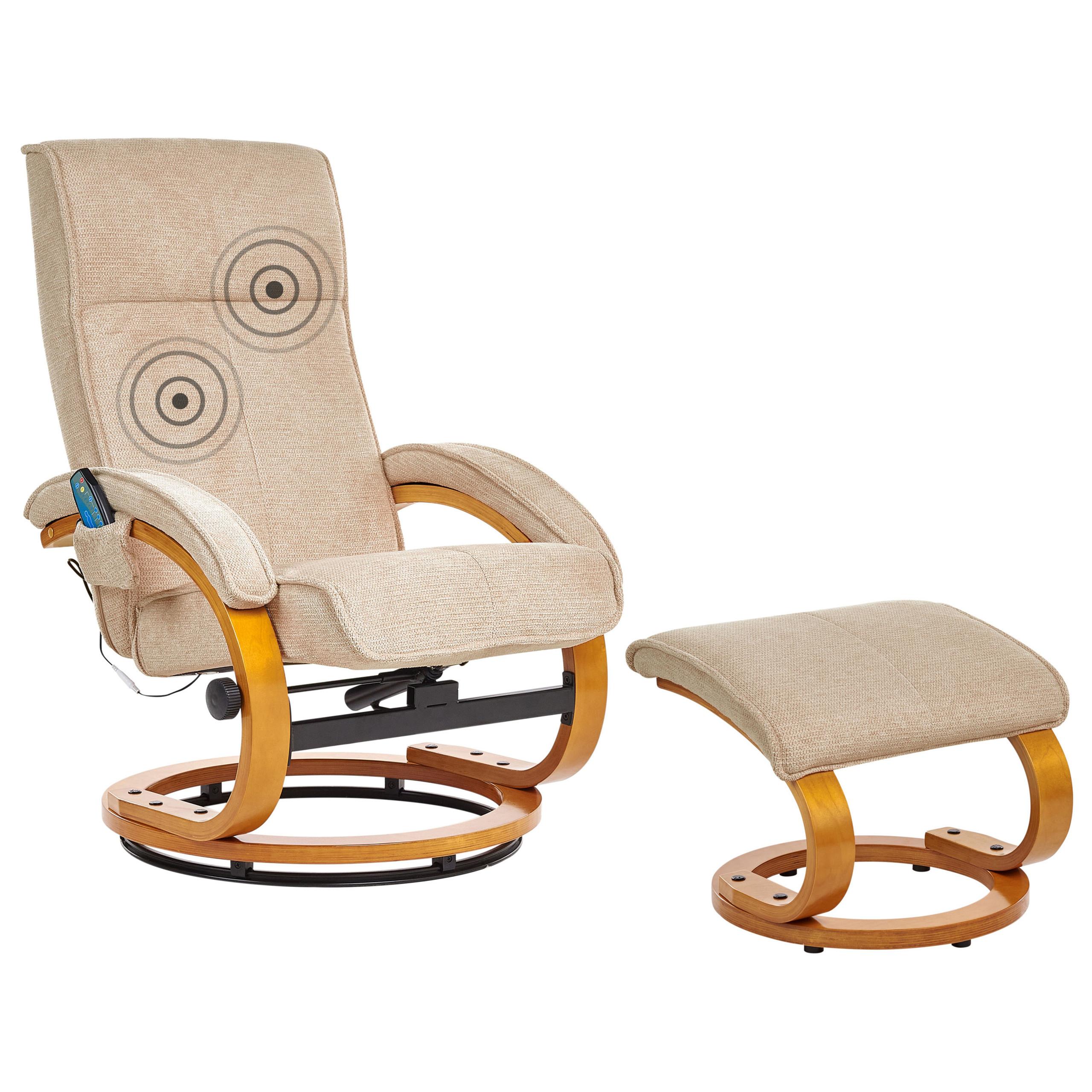 MASSAGESTUHL Beige Hero - Beige/Braun, Textil (51/102/80cm) - Beliani