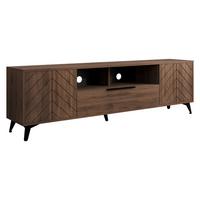 TV-ELEMENT Xylix Bis 2D1SZ - Nussbaumfarben/Schwarz, Holzwerkstoff/Metall (204/60/40cm) - MIRJAN24