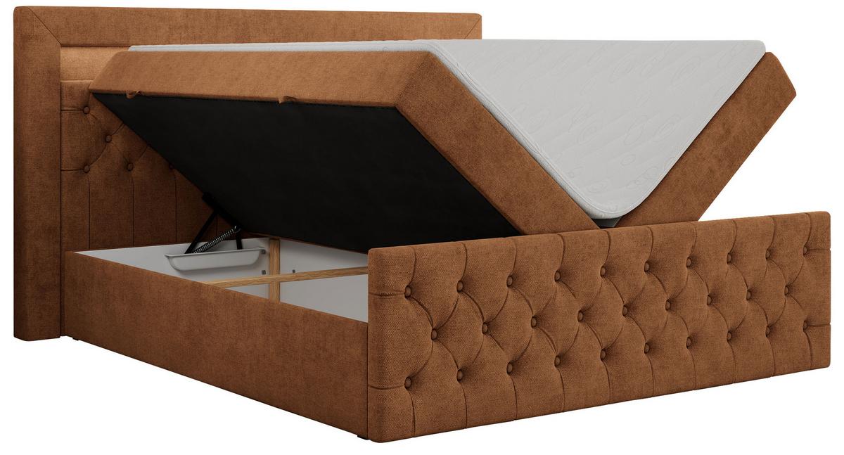 BOXBETT GOLD-9 LED 200/200 Orange Struktur - H4 - Orange, Holz/Textil (200/200cm) - MKS