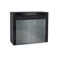 KOMMODE Valencia Grau Hochglanz / Schwarz Hochglanz - Schwarz/Grau, Holzwerkstoff (108/92/40cm) - Vladon
