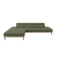 ELEKTRISCHES ECKSOFA Links MONA 316x205x85 Grün Bouclé - Olivgrün/Grün, Holzwerkstoff/Textil (316/205cm) - ALTDECOR
