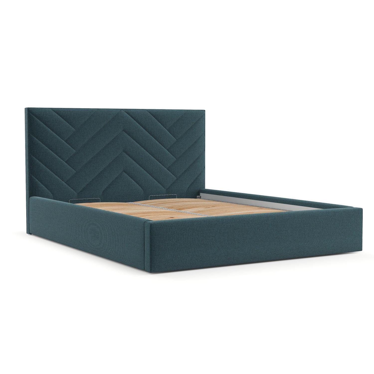 POLSTERBETT Arco 180/200 cm Türkis im Inari Stoff - Türkis/Schwarz, Holz/Holzwerkstoff (180/200cm) - AltaBeds