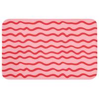 BADEMATTE Verspielt - Muster - Rot 80x50 cm - Rosa, Textil (80/50cm) - OnlyWow