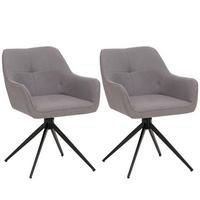 ESSZIMMERSTUHL Schwarz, Hellgrau 2er-Set - Hellgrau/Schwarz, Textil (53/80/59cm) - MCW