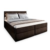 BOXBETT PELLIO 160x200 cm mit Matratze und Topper - Braun - Braun, Holz (160/200cm) - MASSENO