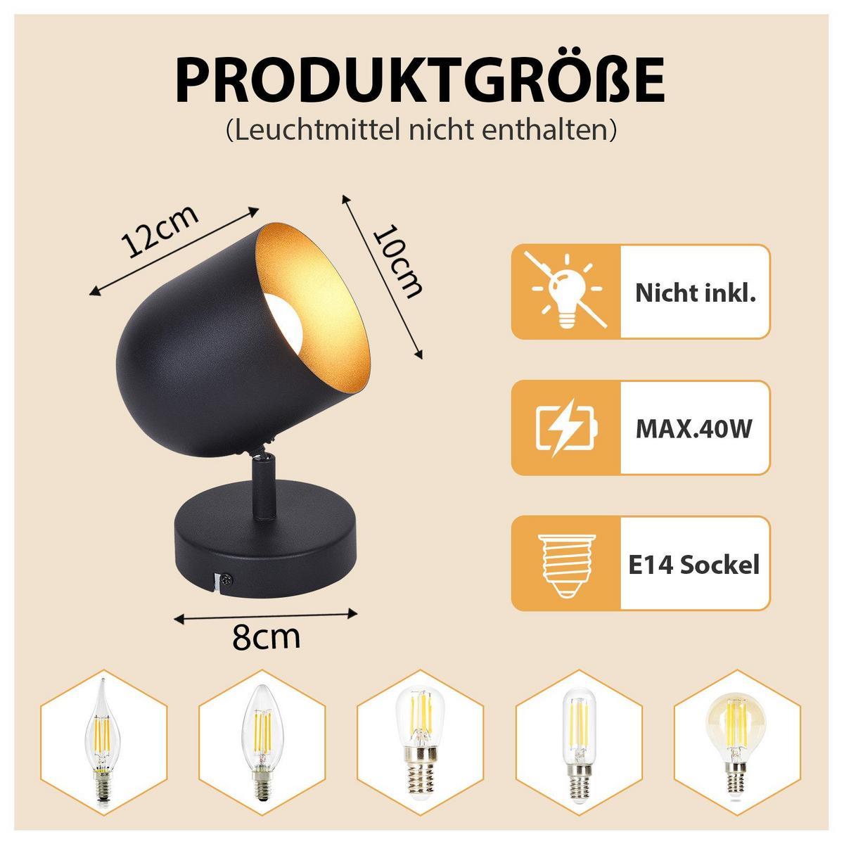 DECKENSTRAHLER Gera 1-flammig 10/10/21 cm - Schwarz, Metall (10/10/21cm) - Nettlife