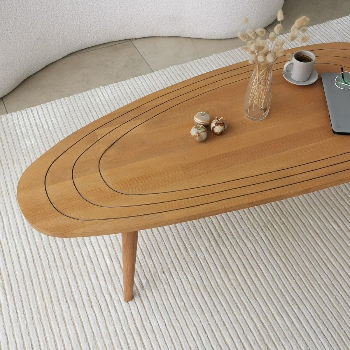 COUCHTISCH mit abgerundeten Kanten 115/50/38 cm - Eschefarben, Holzwerkstoff (136/50/38cm) - Calicosy