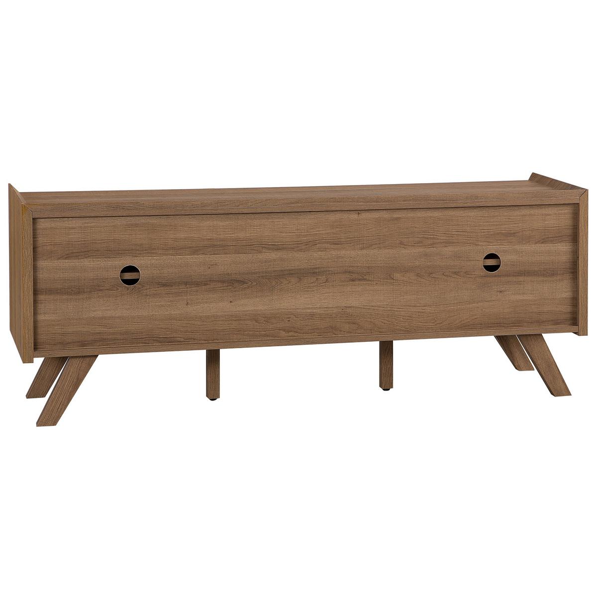 TV-MÖBEL Weiß, Hellbraun, Braun ACTON 42/147/56 cm - Weiß, Holzwerkstoff (147/56/42cm) - Beliani