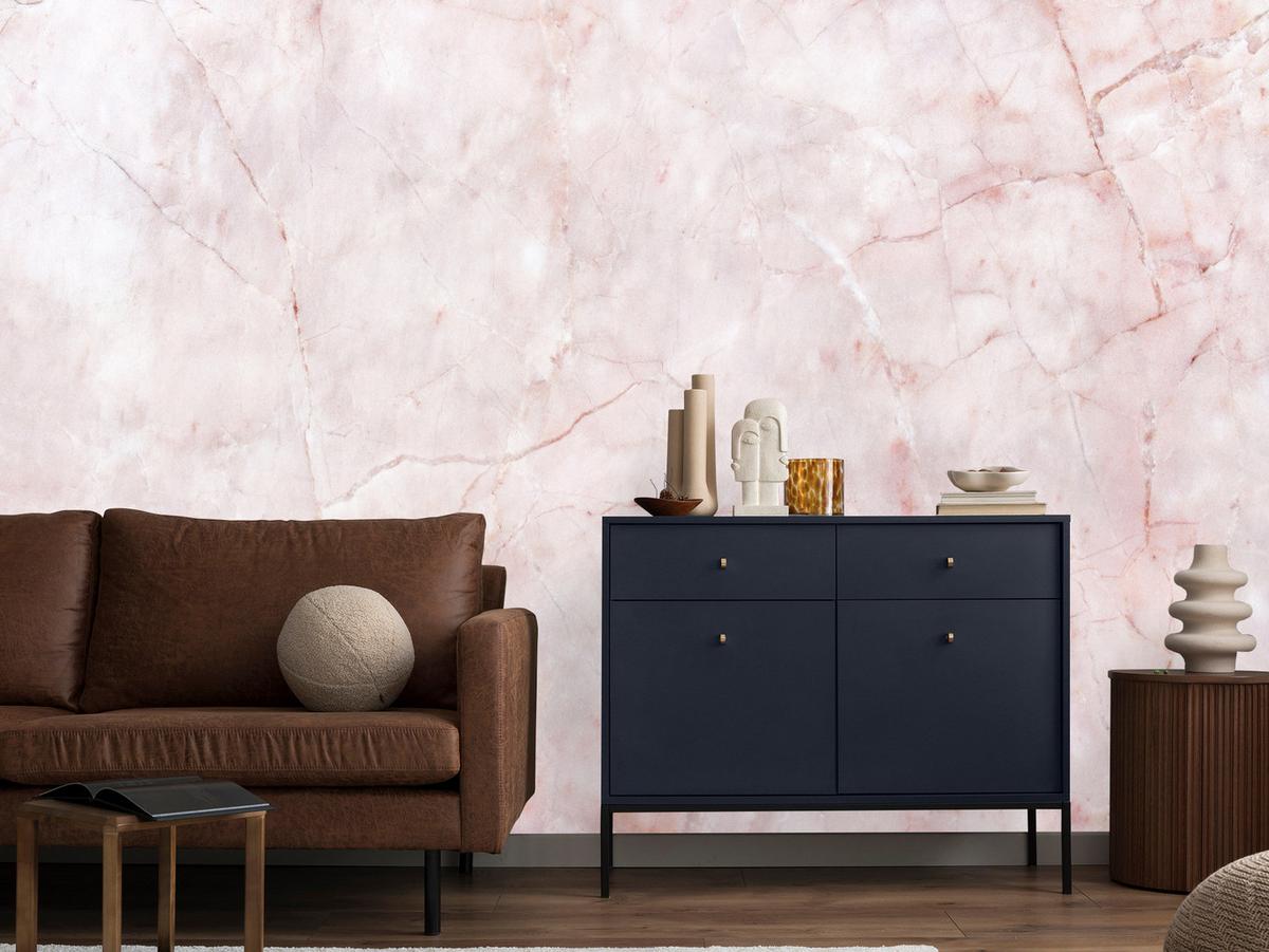 FOTOTAPETE Rosa Marmor Abstraktion Moderne Muster 100x70 - Rosa, Papier (100/70cm) - Muralo