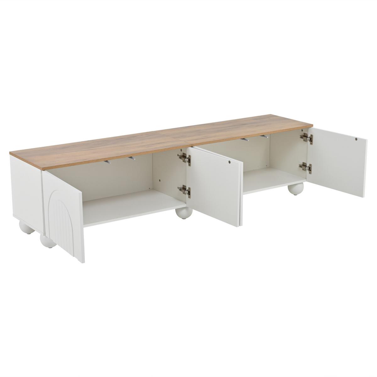 TV-LOWBOARD 180 cm in Weiß & Eiche-Optik - Weiß, Holzwerkstoff (180/45/40cm) - Urban Meuble