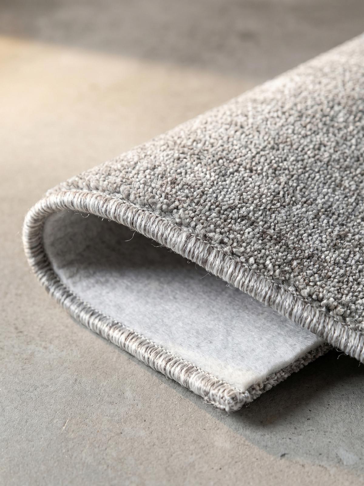 KURZFLORTEPPICH AMMER, einfarbig, Hellgrau, Ø 120 cm - Grau, Textil (120/120cm) - KADIMA DESIGN
