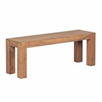 ESSZIMMERBANK MUMBAI Massivholz Landhausstil, Akazie 120x35x45 cm - Braun/Akaziefarben, Holz (120/45/35cm) - KADIMA DESIGN