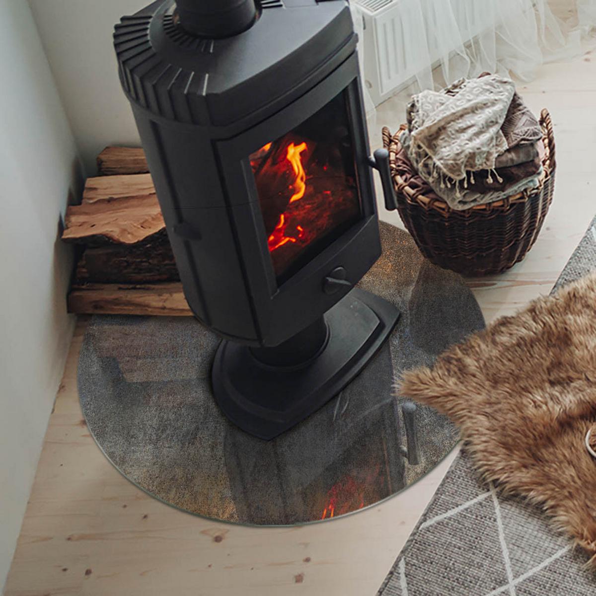 GLASPLATTE für Kamin Ø 70 cm - Braun, Glas (70/70/0.4cm) - TULUP