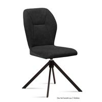 ESSZIMMERSTUHL drehbar (2er-Set) Denyse 51x92x60 Schwarz/Anthrazit - Anthrazit/Schwarz, Kunststoff (60/92/51cm) - 58aufmkessel