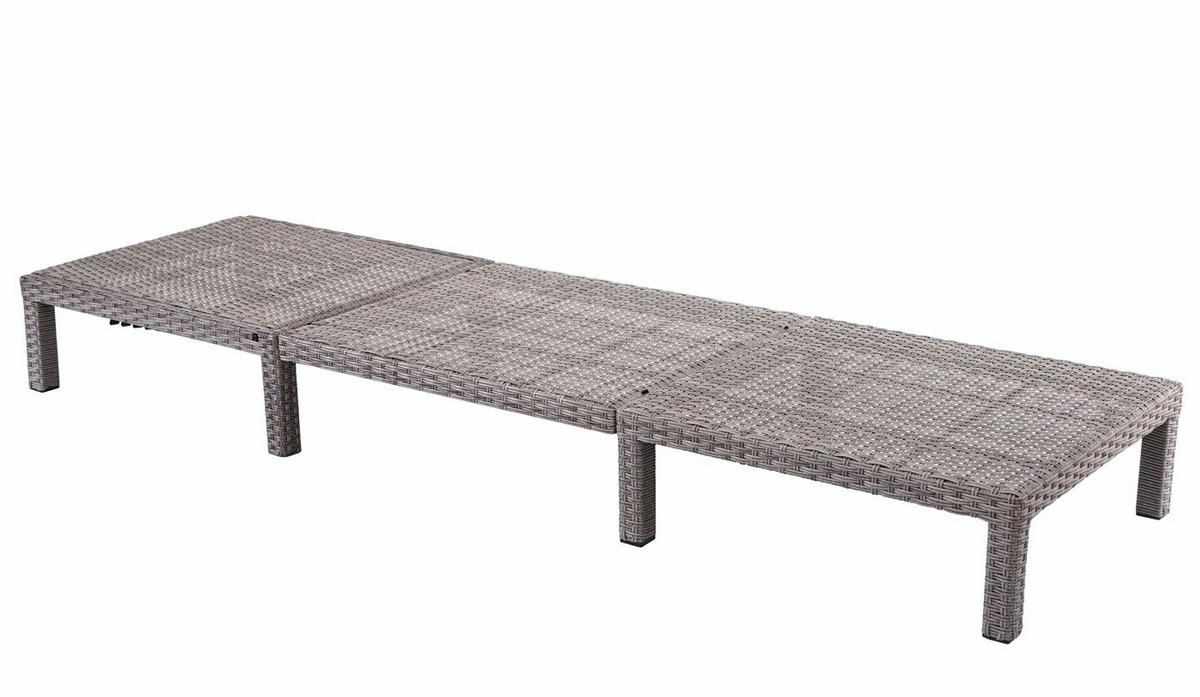 POLY-RATTAN SONNENLIEGE BASIC Grau, Grau - Grau, Kunststoff (60/71/198cm) - MCW