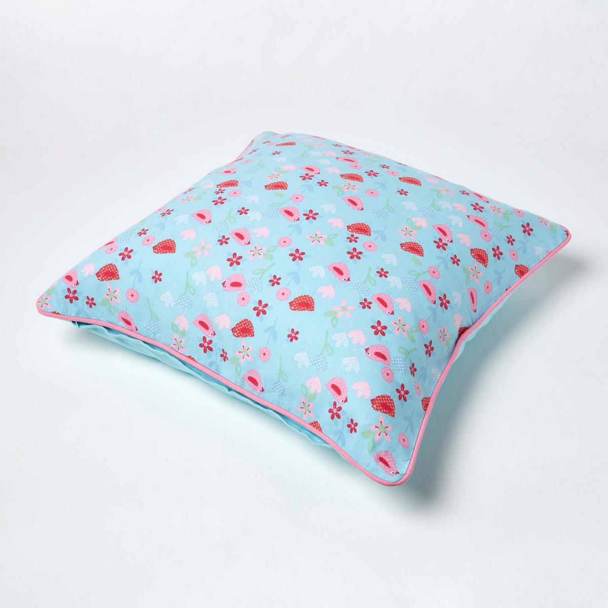 KISSENHÜLLE Vögel & Blumen 60/60 cm - Hellblau, Textil (60/60cm) - Homescapes