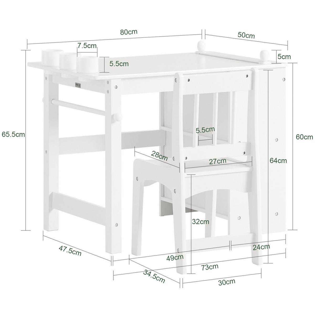 KINDERSITZGRUPPE Weiß - Weiß, Holzwerkstoff (80/65/54cm) - SoBuy