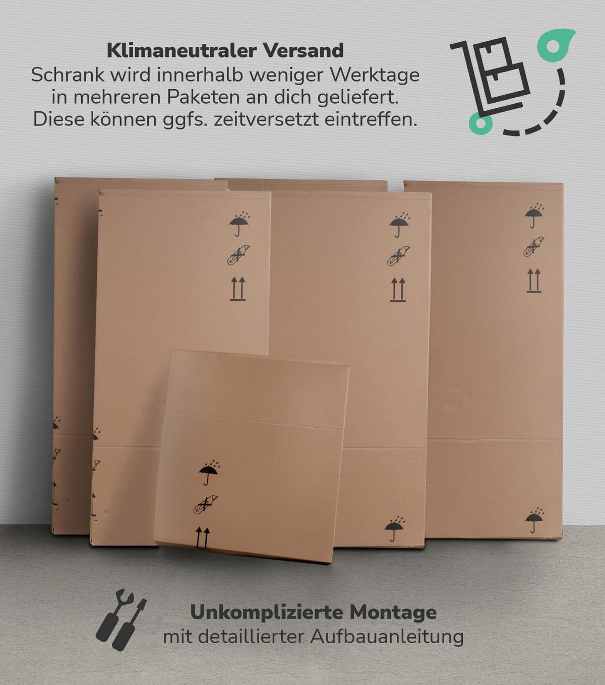 KLEIDERSCHRANK Der Grenzenlose - Weiß, Holzwerkstoff (180/187/58cm) - Mokebo