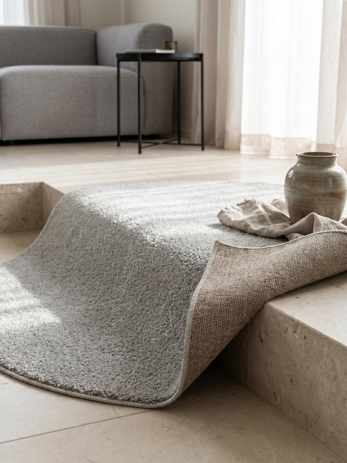TEPPICH Kurzflor MAIN in Creme, einfarbig, Ø 160 cm - Beige, Textil (160/160cm) - KADIMA DESIGN