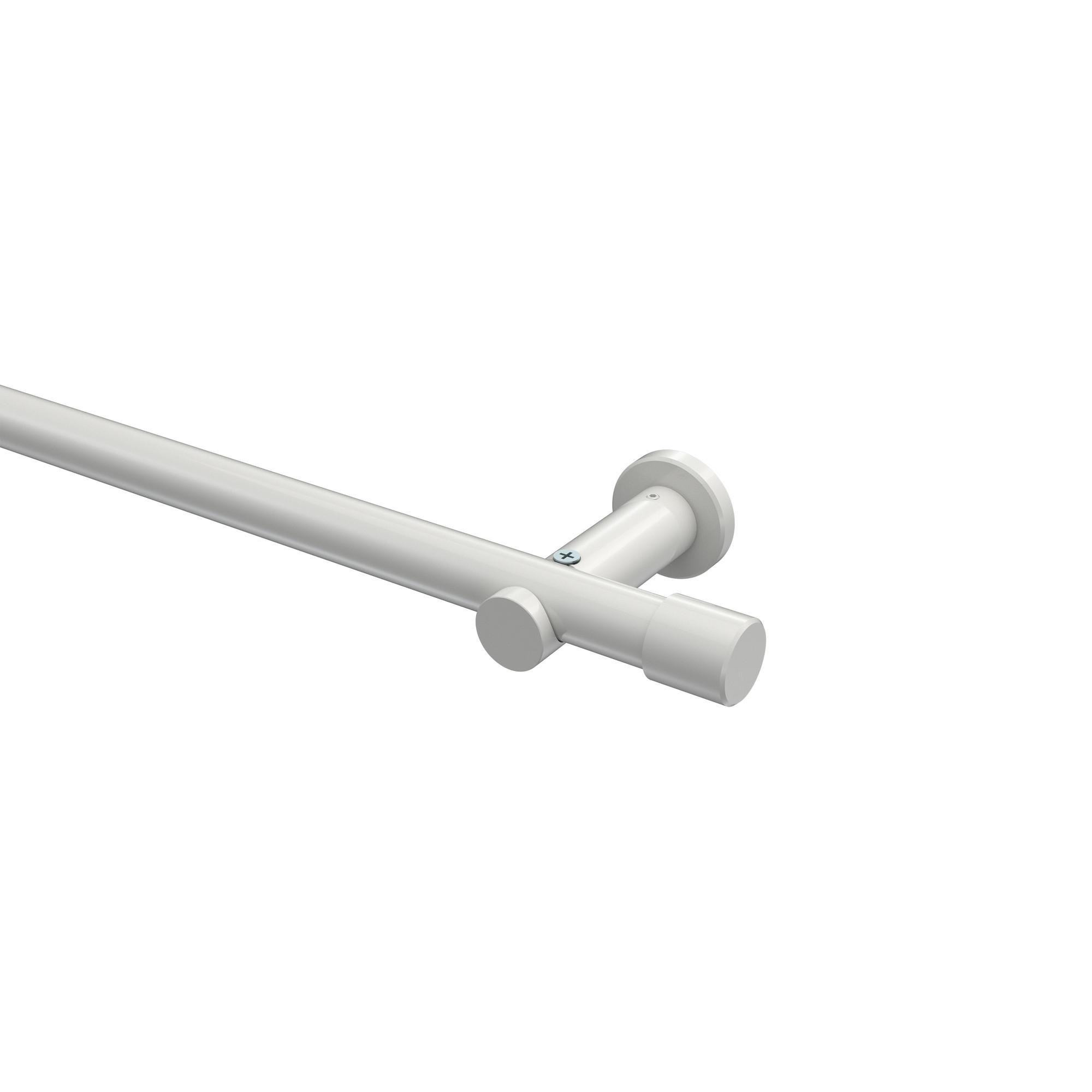 GARDINENSTANGE Platon Santo 360 cm (geteilt in 2 x 180 cm), 1-läufig (ohne Ringe), 20 mm Ø Weiß - Weiß, Metall (360cm) - INTERDECO