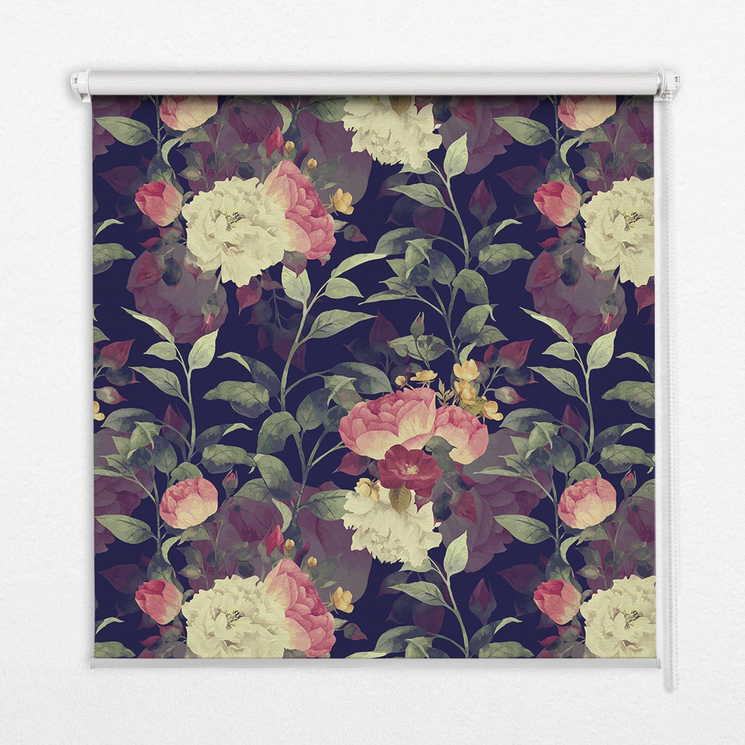 INNENROLLO - Fensterrollo - Rollo - 100x100 cm - Blumen - Grün, Kunststoff (100/100/0.5cm) - TULUP