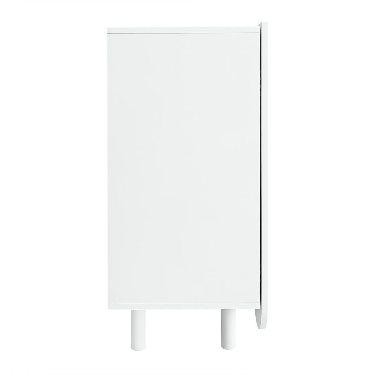 SIDEBOARD mit Metallfüßen und Rillen-Design - Weiß, Holzwerkstoff/Metall (120/80/38cm) - Urban Meuble