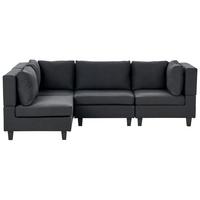 ECKSOFA Modul 4-Sitzer rechtsseitig Schwarz Stoff Unstad - Schwarz, Textil (228/152cm) - Beliani