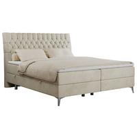 BOXBETT MILEN 160/200 Beige Velvet - H4 - Beige, Holz/Textil (160/200cm) - MKS